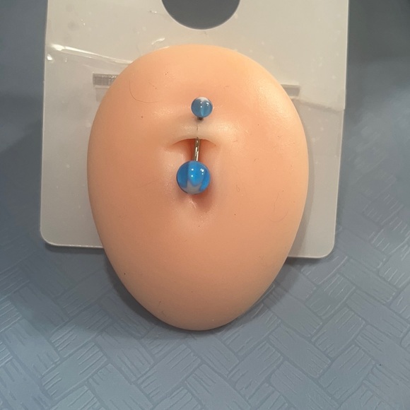 Bellybutton ring blue and white star - Picture 1 of 1